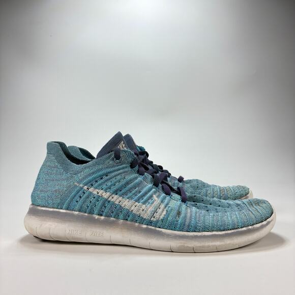 Nike Free RN Flyknit Blue Running Shoes Sneakers Lightweight Women's Size 7 - Picture 1 of 9